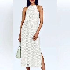 A New Day white crochet midi dress NWT